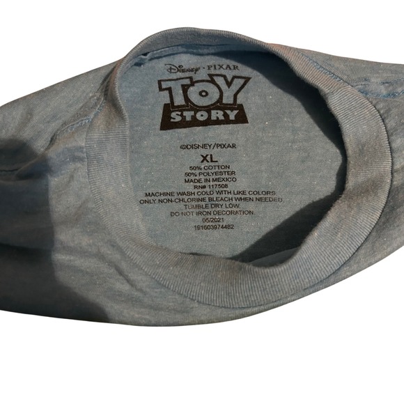Disney Pixar Toy Story Graphic T Shirt Mens XL Blue Short Sleeve Cotton Blend - Picture 6 of 6